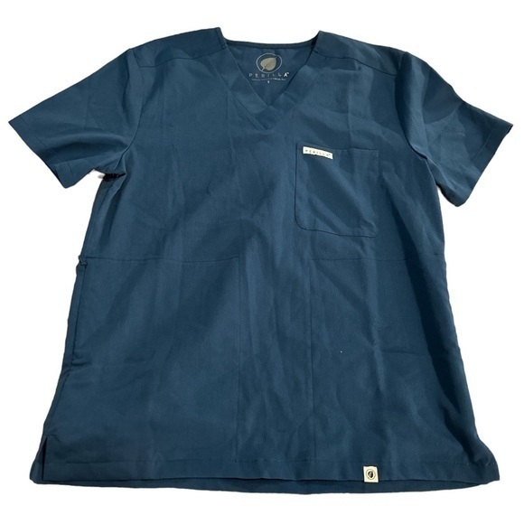 Perilla Dark Blue Scrub Top Hospital Medical Nurse Doctor Size Med Nwt #6668